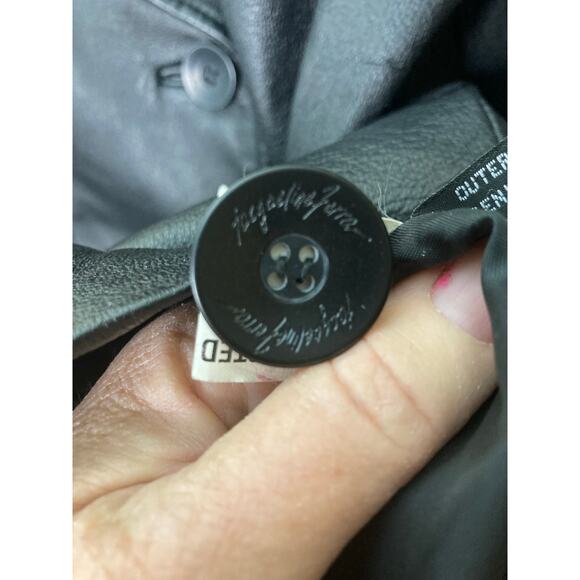 Leather Coat Black by Jacqueline Ferrar Size Petite Small - Picture 5 of 11